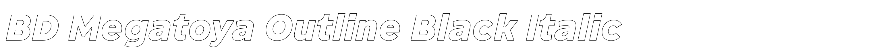 BD Megatoya Outline Black Italic